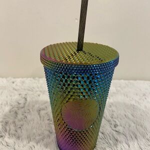 2023 16oz Starbucks Holiday Multicolor Oil Slick Rainbow Studded Tumbler
